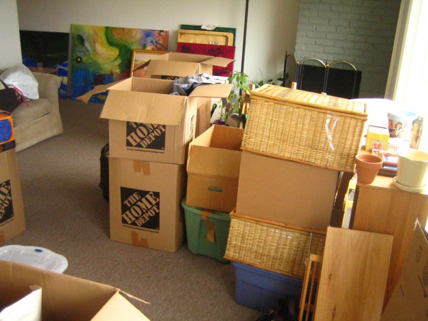 boxes inside a house